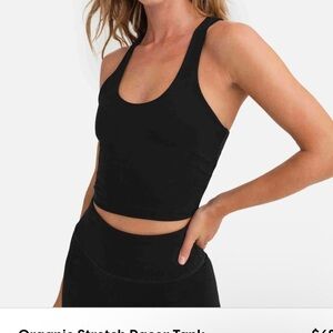 Mate The Label Organic Stretch Racer Tank - Jet Black